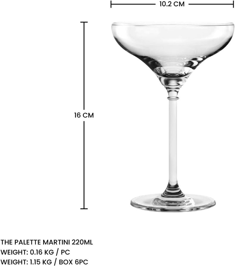 Ocean The Palette Martini Glass - 220ml (Set of 6) - Elegant Stemware for Classic & Modern Cocktails - Image 3